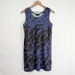 A.P.C. Tie Dye Sleeveless Shift Tank Top Mini Dress Summer Sun Sporty Casual - S